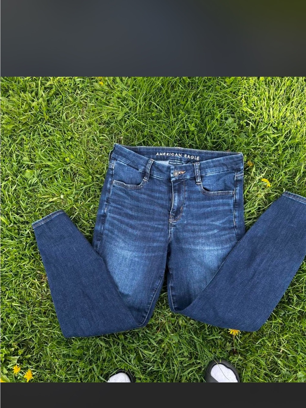 American Eagle Navy Blue Denim Jeans with Light Inner Lining